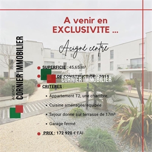 t2 à la vente -   35690  ACIGNE, surface 45 m2 vente t2 - UBI439425404